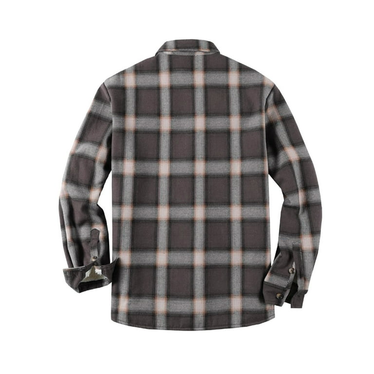 Men's Fleece-Lined Flannel Shirt, Traditional Fit