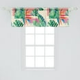 thumbnail image 2 of Geometric Floral Window Valance, Exotics Vibes Monstera Leaves Pattern with Rhombus Abstract Art, Curtain Valance for Kitchen Bedroom with Rod Pocket, 54" X 18", Jade Green Pink Cream, by Ambesonne, 2 of 2