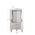 thumbnail image 6 of iooHug Wooden Corner bar cabinet with 2 open storage shelves and 2 drawers, mirrored back sideboard cabinet, high feet/legs for easy cleaning, buffet cabinet WHITE, 6 of 6