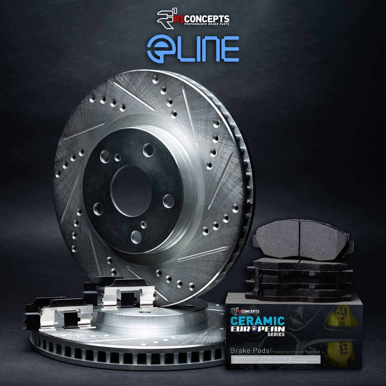 R1 Concepts Rear Brakes And Rotors Kit |Rear Brake Pads| Brake Rotors And Pads| Euro Ceramic Brake Pads And Rotors| Hardware Kit WGTH1-73014