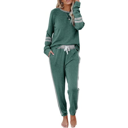 

Remikst Women s Loose Casual 2-Piece Jacket + Trousers Daily Home Pajamas