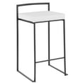 thumbnail image 4 of Fuji Stacker Counter Stools for Kitchen Counter in Black Metal, Counter Height Chairs, Bar Stools Set of 3, Counter Height Stools Set of 3, Bar Stools For Kitchen Island (White Velvet), 4 of 6
