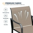 thumbnail image 3 of Vicllax Patio Bar Stools Chair of 6 Outdoor Textilene Bar Height Set All Weather Metal Frame (Brown), 3 of 6