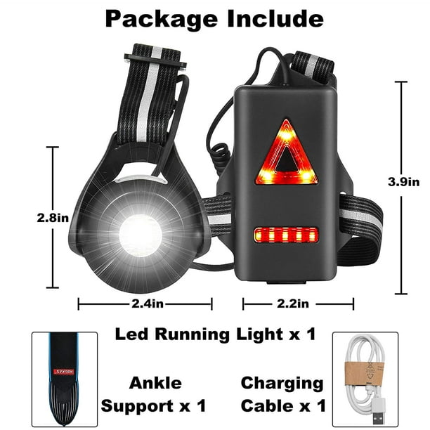 ALOVECO Outdoor Night Running Lights LED Chest Light Back Warning Light  with Rechargeable Battery for Camping Hiking Running Jogging Outdoor  Adventure