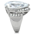thumbnail image 5 of High polished (no plating) Stainless Steel Ring with AAA Grade CZ in Clear for Women Clear Stone Color Style TK184 Size 6, 5 of 5