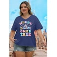 thumbnail image 4 of DEXIO Plus Size Magic Kingdom Shirts for Women Castle Graphic T Shirt Cute Holiday Shirt Princess Tee Funny Vacation Tops,5X, 4 of 7