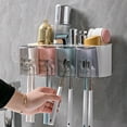 thumbnail image 2 of Visland Toothbrush Holder Toothpaste Squeezer Set Simple Installation Wall Mounted Bathroom Toothbrush Holder with Storage Compartments, 2 of 8