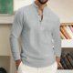 thumbnail image 1 of pstuiky Camisas para hombre de manga larga, Blusa/camisa informal y moderna de manga larga con botones para hombre camisetas de hombre xxl, 1 of 9