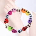 thumbnail image 2 of XISAOK Punk Skull Bracelet Gothic Colorful Skull Bracelet Elastic Bracelet Jewelry Gift, 2 of 10