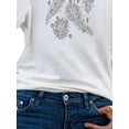 thumbnail image 4 of DYMADE Women Solid Color Printed Long Sleeve Round Neck Top Loose Casual T-shirt, 4 of 4