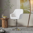 thumbnail image 4 of VECELO Swivel Accent Chair, Height Adjustable PU Leather Vanity Chair with Soild Back, 4 of 9
