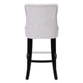 thumbnail image 6 of WestinTrends Hayes 29" Upholstered Wood Bar Stool with Tufted Back (Set of 2), Black/Light Gray, 6 of 10