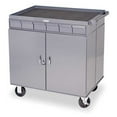 thumbnail image 6 of Durham 662-95 18 Gauge Lockable 2 Sided Cart with 12 Open Bins & 12 Drawers & All Lips Up, Gray - 34 x 24 x 34 in., 6 of 6