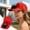 Red-RD, variant on MMJ Solar Fan Hat with Face Covering UPF 50+ USB Rechargeable 3 Speed Breathable Outdoor Travel 6.3x5.12in