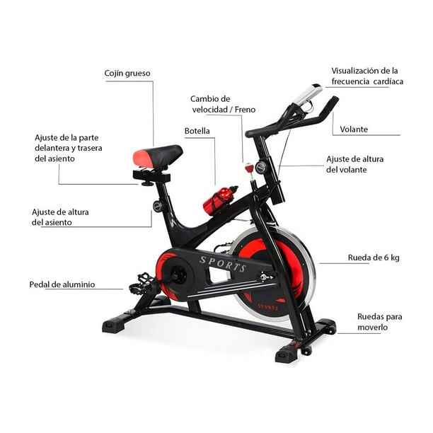 Bicicleta Spinning Fija 6kg Centurfit Hogar Fitness Cardio