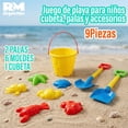 thumbnail image 3 of Set Juguetes de Playa Cubeta, Palas y Moldes para Niños 9 Pzs, 3 of 6