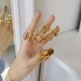 thumbnail image 3 of Exaggerated Retro Initial Letter Ring - Gold Metal Alphabet A-Z Index Finger Rings for Women - European and American Style Birthday Gift, 3 of 5