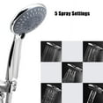 thumbnail image 3 of Handheld Shower Head 5 Spray Settings With Stainless Steel Hose Adjustable Bracket Set Polished Chrome Hand Showerhead Holder, 3 of 7