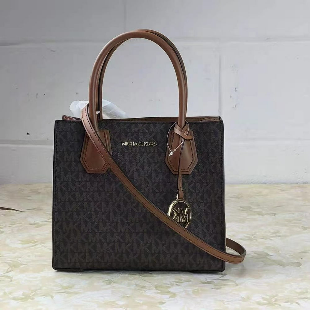 Michael Kors MICHAEL KORS Mercer 35S1GM9M2B Medium Logo and Leather Accordion Crossbody Bag In