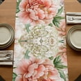 thumbnail image 5 of Pink White Flowers 120 Inch Table Runner, Spring Farmhouse Blossom Floral Farmhouse Dresser Scarf Cotton & Linen Tablerunner for Dining/Kitchen Island/Holiday Party Décor 13" x 120", 5 of 9