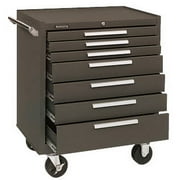 Industrial Series Roller Cabinets, 29 x 20 x 35 in, 7 Drawers, Brown