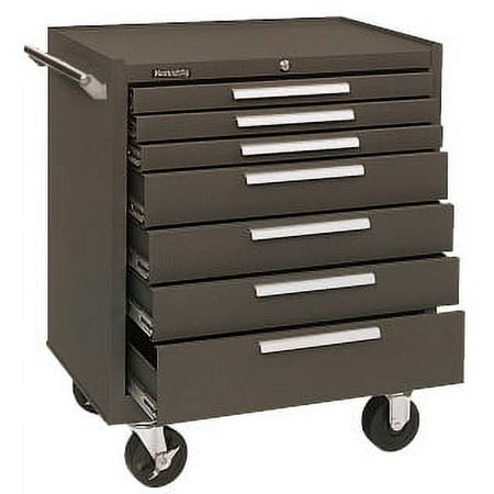 Industrial Series Roller Cabinets, 29 x 20 x 35 in, 7 Drawers, Brown