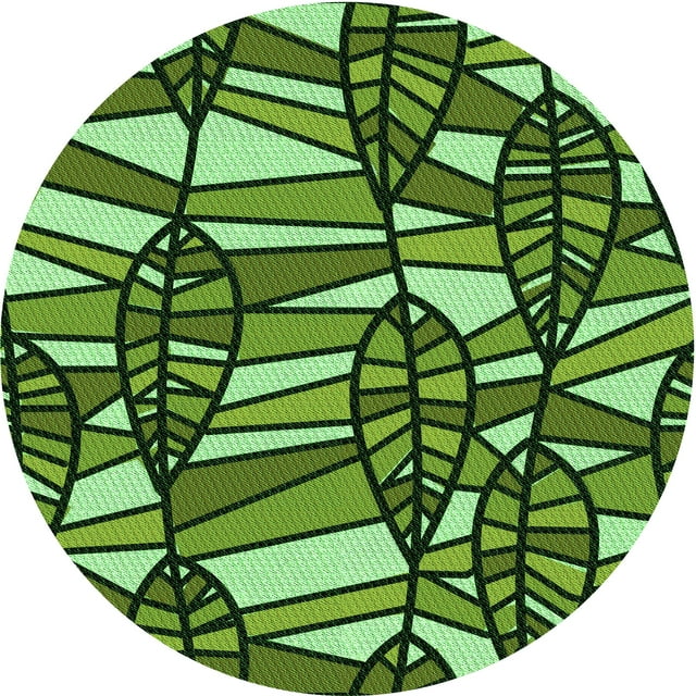 Ahgly Company Tapis de Zone Ronds d'Intérieur Lavables à la Machine, Style Transitionnel, Verts, 7 Pieds Rond