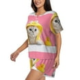 thumbnail image 2 of Lsque A Funny Cat Women's Short-Sleeved Pajama Set - 2 Piece Soft and Lightweight Sleepwear Set-, 2 of 9