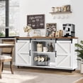 thumbnail image 4 of DreamCurship Farmhouse Coffee Bar Cabinet, 58" Sideboard Buffet Cabinet Kitchen Storage Cabinet with Sliding Door, White, 4 of 8