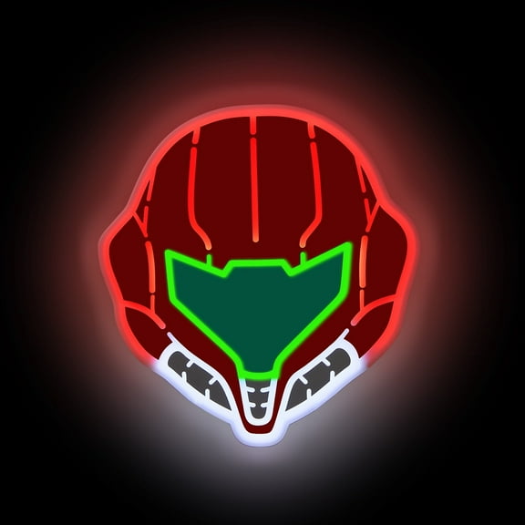Gamer Neon Signs For Wall Decor, Game Room Decor. Samus Edge-Lit LED Sign, Gaming Lights For Teen Boy Men Gamer Gifts.