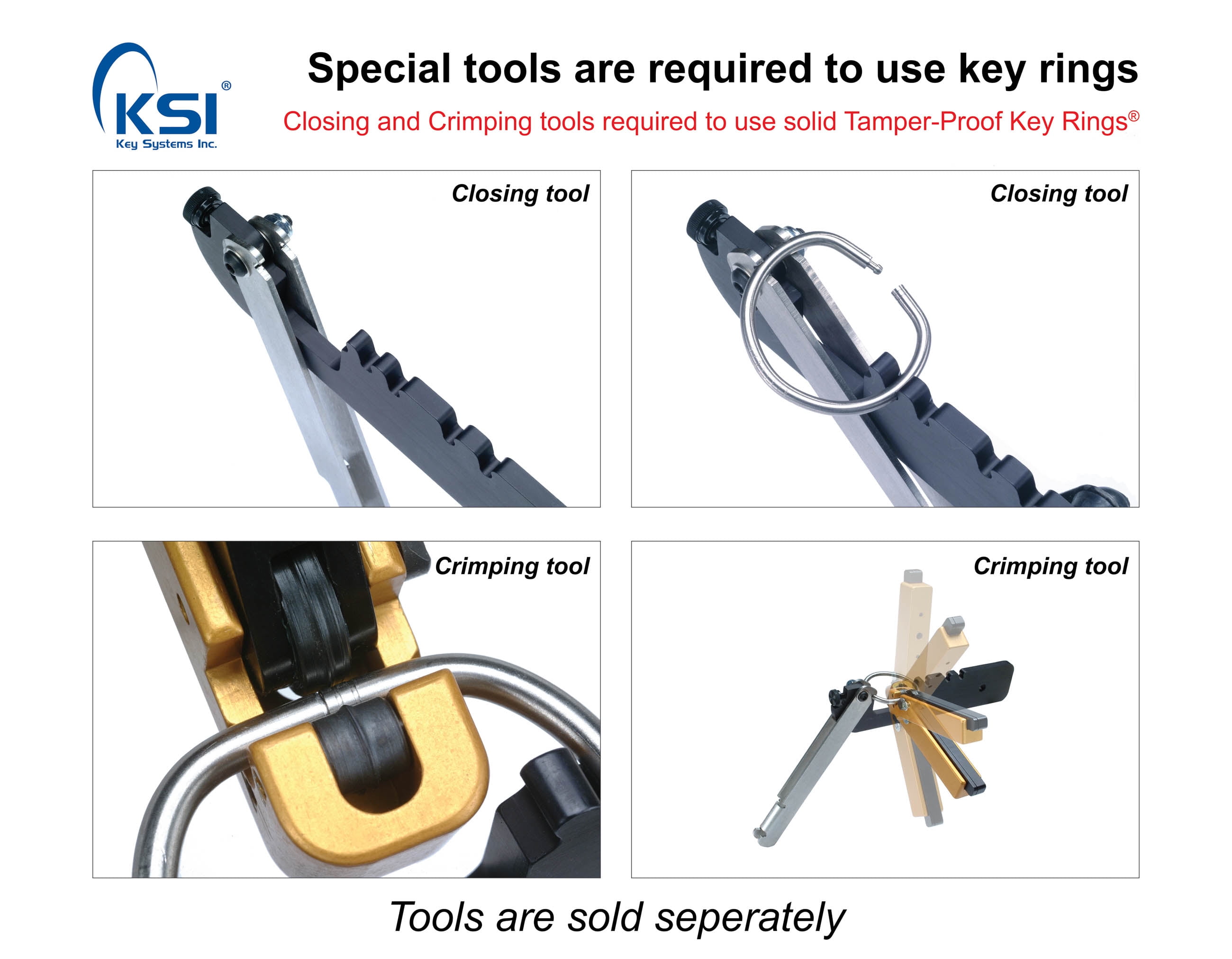 Tamper Proof Key Ring 4" Dia. (9 cm) 10 Pack