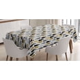 thumbnail image 1 of Abstract Art Tablecloth, Hand Drawn Like Striped and Dotted Ornaments on Champagne Glass Bottles Image, Rectangle Satin Table Cover for Dining Room and Kitchen, 60" X 90", Multicolor, by Ambesonne, 1 of 2