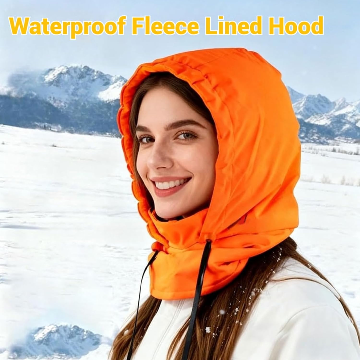 Waterproof Fleece Lined Hood, 3 in 1 Full-Cover Balaclava Ski Mask – Winter Windproof Face & Neck Cover for Men