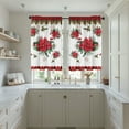 thumbnail image 3 of SUNWISHA 2 Piece Set Christmas Poinsettia Curtain Valances for Kitchen 26 X 36 Inch (Style 4), 3 of 7
