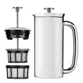 thumbnail image 1 of ESPRO - Prensa francesa P7 - Cafetera y tetera aislada de acero inoxidable de doble pared con microfiltro - Mantiene las bebidas calientes durante más tiempo, perfecta para el hogar (acero inoxidable, 1 of 5