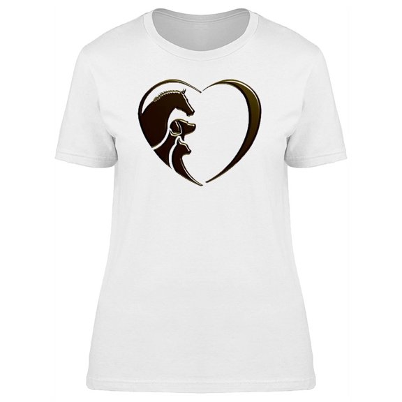 Veterinarian Pet Animals Heart T-Shirt Women -Image by Shutterstock, Female Medium