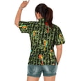thumbnail image 3 of LA LEELA Women's Casual Beach Short Sleeve Blouse Shirt Blouses Button Down Dress Tops Tee Hawaiian Shirts for Women S Cockatoo, Green, 3 of 5