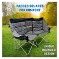 thumbnail image 2 of Double Camping Chair - Heavy Duty Oversized Padded Love Seat - Folding Beach Chair with Cup Holder & Carry Strap - Black/Grey, 2 of 8