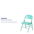 thumbnail image 5 of Flash Furniture 4 Pack HERCULES COLORBURST Series Tantalizing Teal Triple Braced & Double Hinged Metal Folding Chair, 5 of 13