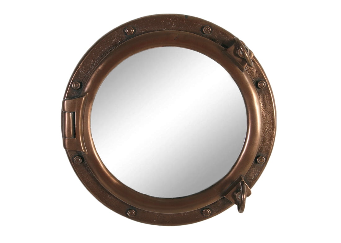 Porthole Mirror 36”Dia Silver Leaf Finish Wall Mount 3 Foot Dia Nautical Home 