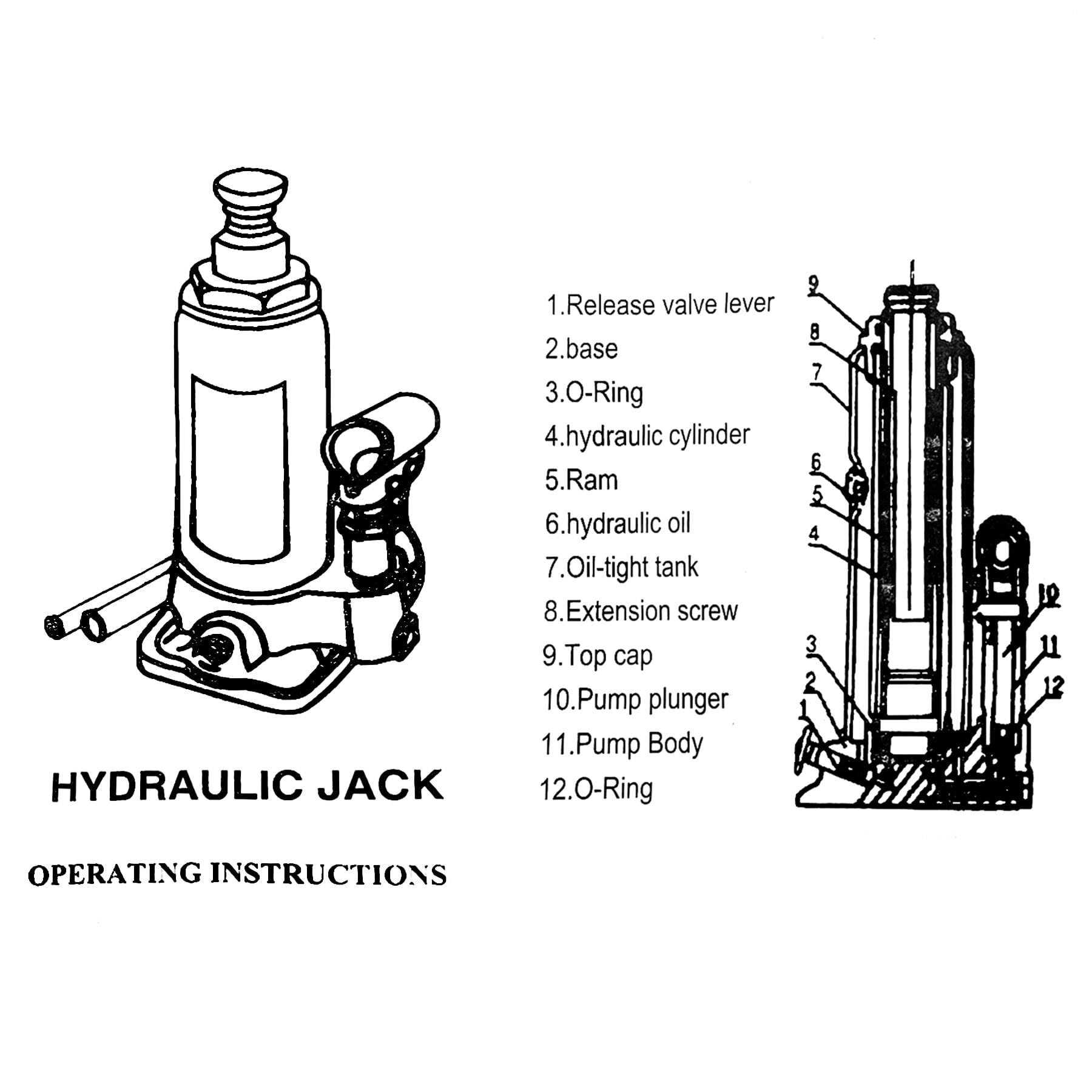 50 TON Bottle Jack Foundation Jack Wide Base