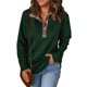 thumbnail image 1 of Sudadera para Mujer con Estampado Acolchado De Moda, Ligera, Manga Larga, Color Liso, Informal, Top Verde XL, 1 of 6