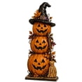 thumbnail image 2 of Ghost Pumpkin Wooden Decor, Halloween Tabletop Decorations with Haunted House Design, Cute Spooky Shelf Mantel Cabinet Dining Table Accent, 2 of 6