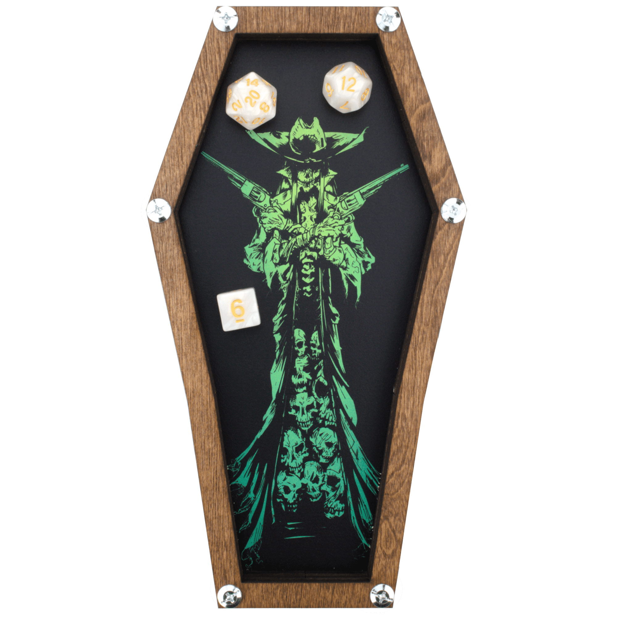 C4Labs 10" X 10" Dice Tray With Sorcerer's Lab Print - Wood Rolling Surface For Tabletop Games
