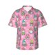 thumbnail image 1 of Balery pink Holiday Joy Camisas hawaianas de manga corta para hombre, camisas playeras de corte holgado, camisas de vacaciones con botones,3X-Large, 1 of 7