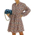thumbnail image 1 of Vestido corto de manga larga con botones y estampado floral para mujer, vestidos de otoño, 1 of 5
