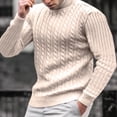 thumbnail image 3 of Camisa de punto de cuello alto informal de manga larga con cuello alto para hombre de invierno, 3 of 6