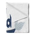 thumbnail image 2 of Saying Soft Flannel Fleece Throw Blanket, Child of the Ocean with a Fish Motif and Spirals, Cozy Plush for Indoor and Outdoor Use, 60" x 80", Dark Blue White, by Ambesonne, 2 of 5