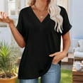 thumbnail image 4 of Womens Summer Tops Short Dolman Sleeve Shirts 2025 Fashion V Neck Outfits Clothes, 4 of 9
