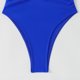 thumbnail image 5 of Trajes de baño Amzcrzy Tankini para mujer, bikini de control de abdomen para mujer, bikinis de cintura alta con ajuste de cordón, traje de baño de una pieza fruncido, azul, S, 5 of 7